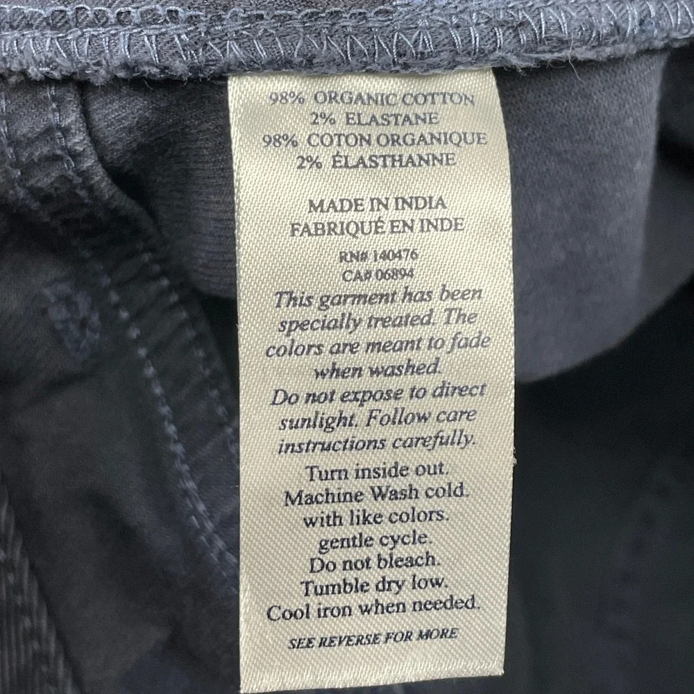 Faherty Pants Mens 40 Blue 5-Pocket Organic Cotton Stretch Straight Leg Casual - Picture 9 of 11